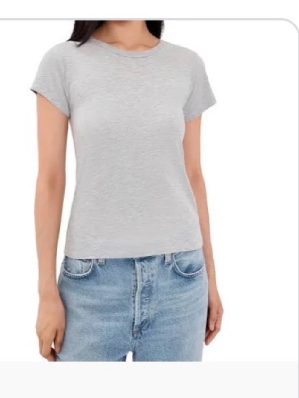 NWT Eterne fitted crew neck short sleeve t shirt in Heather grey size XS